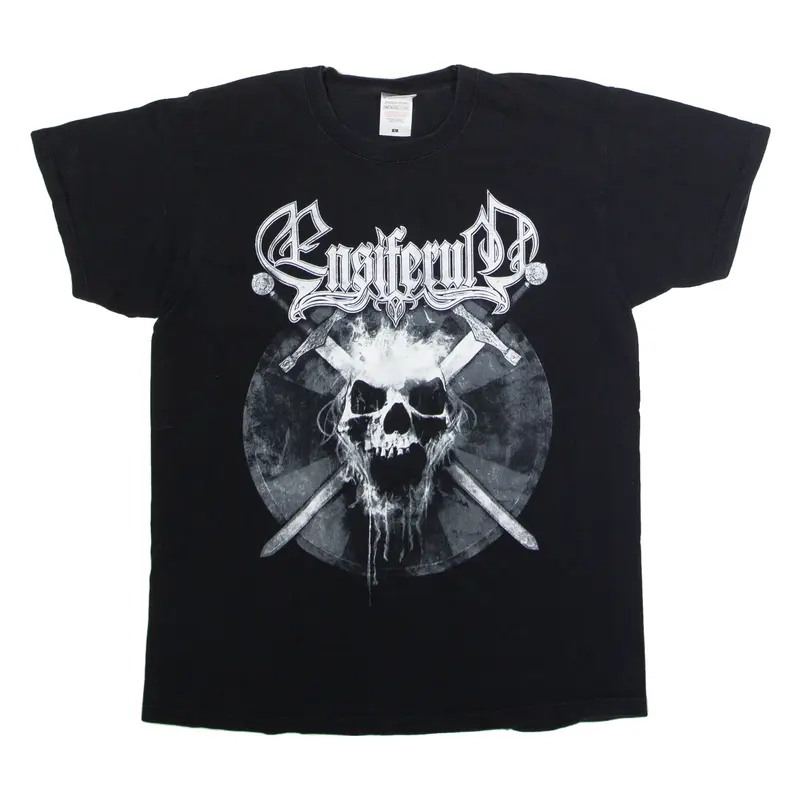 FRUIT OF THE LOOM Metal Mens Band T-Shirt Black Crew Neck L
