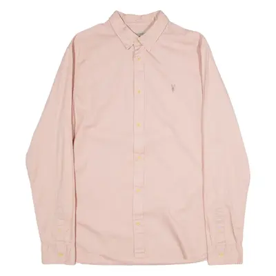 ALL SAINTS Mens Plain Shirt Pink Long Sleeve M
