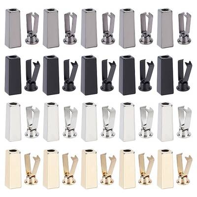 32 Sets 4 Colors Zinc Alloy End Caps