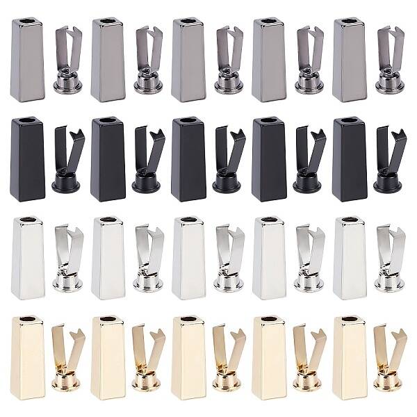 32 Sets 4 Colors Zinc Alloy End Caps