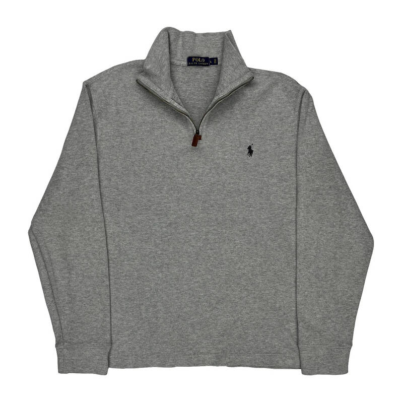 Ralph Lauren 1/4 Zip - Large Grey Cotton