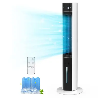 Portable Air Conditioners, 38’’ Evaporative Air Cooler w/Remote, 3L Water Tank & Ice Packs, 12H Timer Auto-off, Quiet Coo...