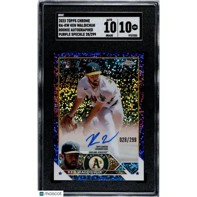 Ken Waldichuk SGC 2023 Topps Chrome #RA KW RK. Autograph Purple Speck. Refractor