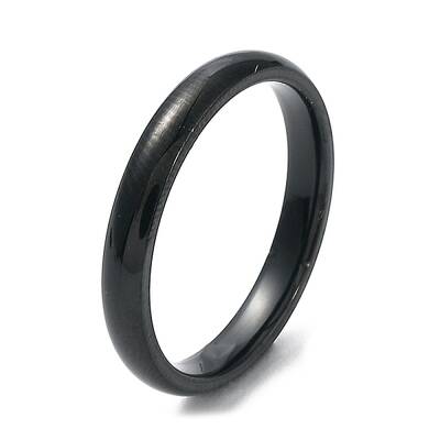 Ion Plating(IP) 304 Stainless Steel Flat Plain Band Rings