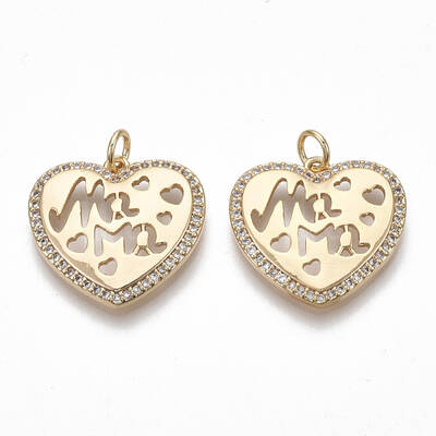 Brass Micro Pave Clear Cubic Zirconia Pendants