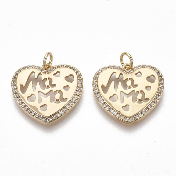Brass Micro Pave Clear Cubic Zirconia Pendants