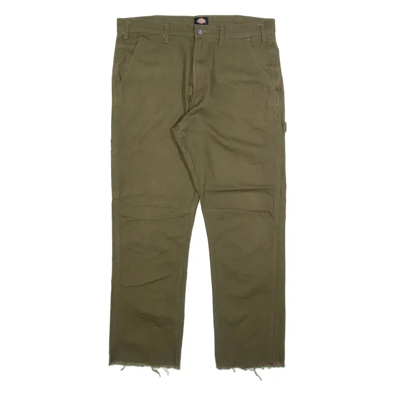 DICKIES Carpenter Mens Trousers Green Regular Straight W34 L29
