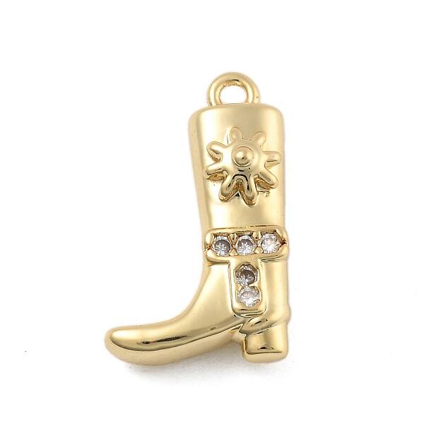 Brass Micro Pave Clear Cubic Zirconia Pendants