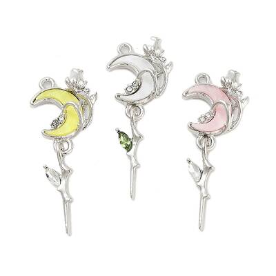 Rack Plating Alloy Rhinestone Pendants