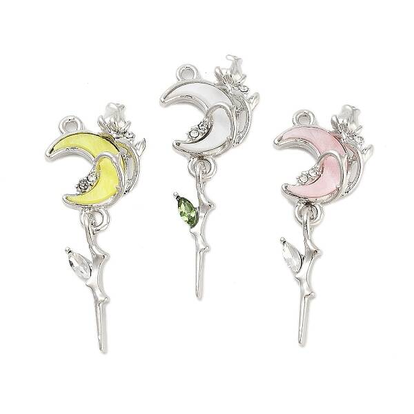 Rack Plating Alloy Rhinestone Pendants