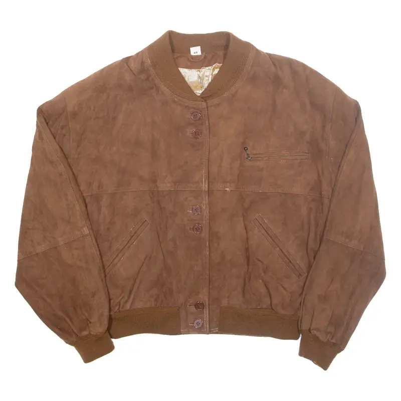 Womens Bomber Jacket Brown Leather L