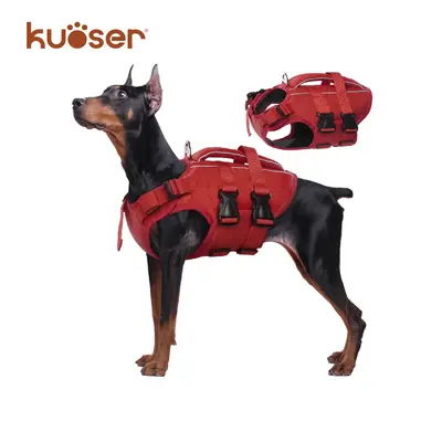 Kuoser Ripstop Dog Life Jacket High Buoyancy Reflective Dog Life Vest for Swimming, Boating, Adjustable Small to Large, Light...