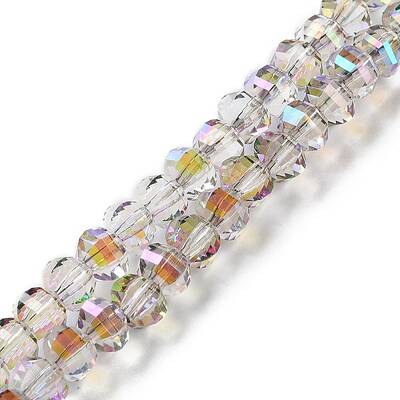 Transparent Electroplate Glass Beads Strands