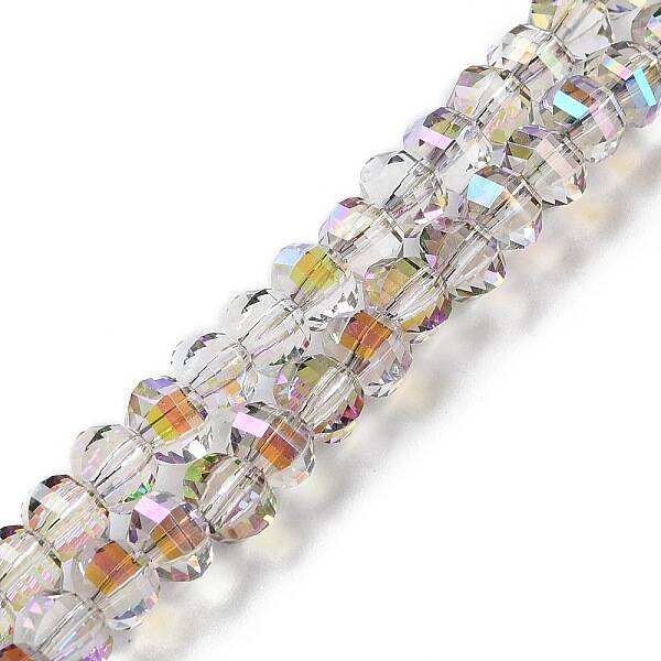 Transparent Electroplate Glass Beads Strands