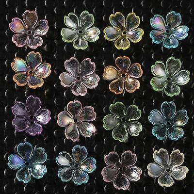 Transparent Electroplate Acrylic Bead Caps