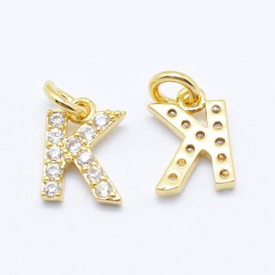 Brass Micro Pave Grade AAA Cubic Zirconia Charms