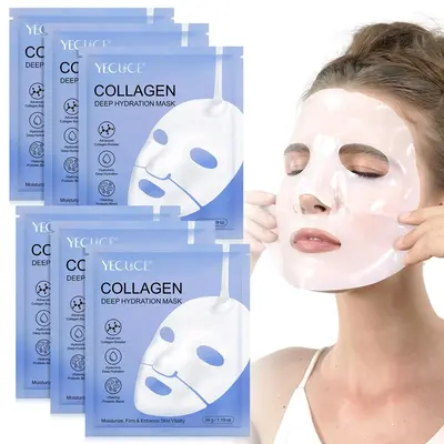Collagen Facial Mask, Moisturizing Facial Skin Care Mask, Hydrating Facial Skin Care Product, Skincare Products, Collagen Fac...
