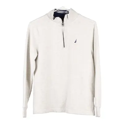 Age 14-16 Nautica 1/4 Zip - Large Grey Cotton Blend