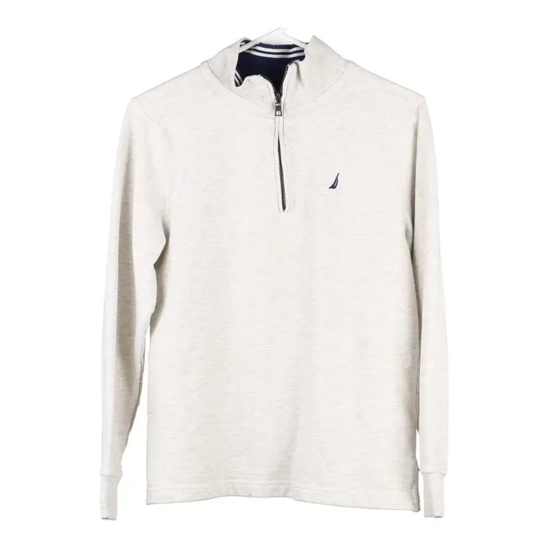 Age 14-16 Nautica 1/4 Zip - Large Grey Cotton Blend