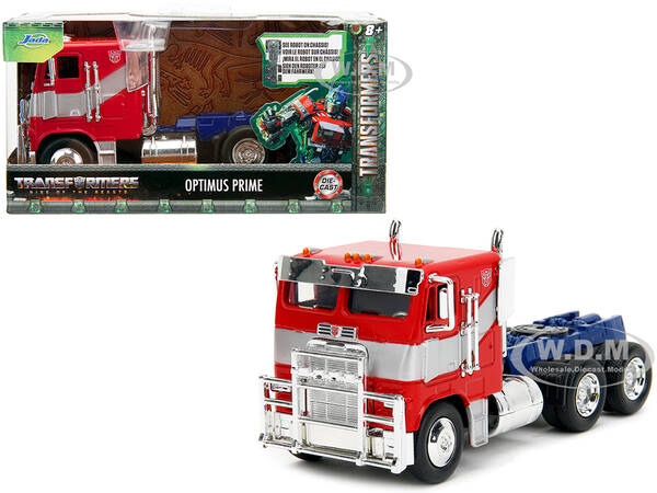 Optimus Prime Tractor Truck Red and Blue with Silver Stripes \