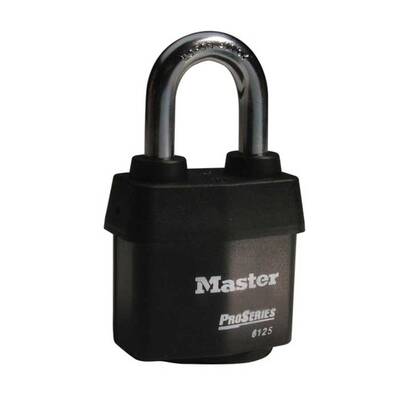 Master Lock Pro Series Weather Tough Padlock Covered Laminated Steel, Rekeyable 5-Pin, Keyed Different, Body Width: 2-3/8 (6...