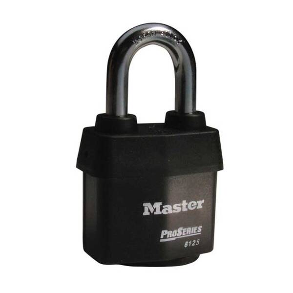 Master Lock Pro Series Weather Tough Padlock Covered Laminated Steel, Rekeyable 5-Pin, Keyed Different, Body Width: 2-3/8 (6...
