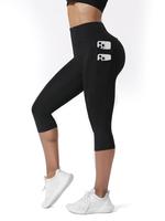 Women's Solid High Waist Sports Capri Leggings, Casual Comfy Breathable Skinny Pants for Yoga Gym Workout Running, Ladies Spo...