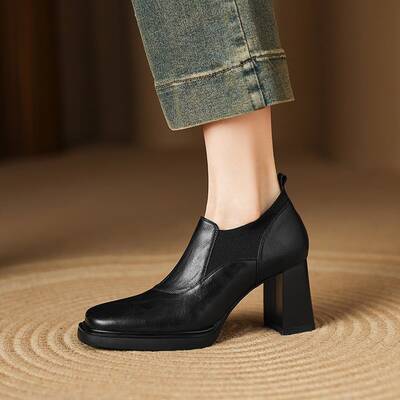 CHIKO Basma Square Toe Chunky Heels Booties