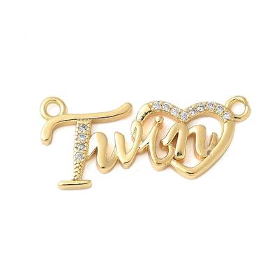Brass Micro Pave Clear Cubic Zirconia Links