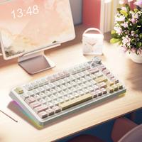 MK75 Wireless Keyboard, 81 Key Gasket Structure Keyboard with RGB Backlight, Universal USB Rechargeable Ergonomic Keyboard fo...