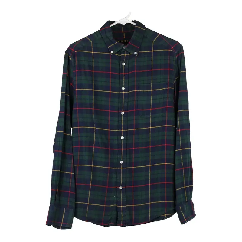Piombo Checked Shirt - Medium Green Cotton
