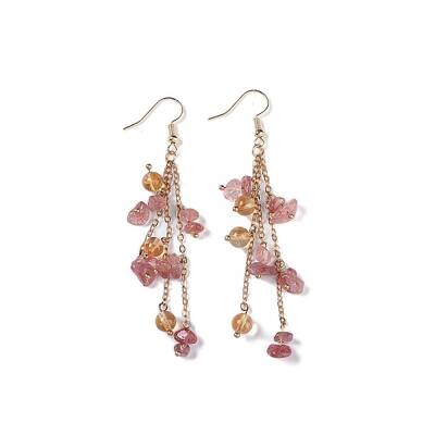 Golden Plated Brass Dangle Earrings