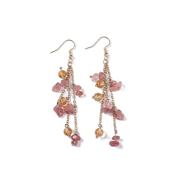 Golden Plated Brass Dangle Earrings