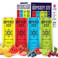 ODYSSEY 222 - High Potency Lions Mane, Cordyceps, Ginseng, No Added Sugar, 222mg Green Tea Caffeine - Natural Energy Drink (1...