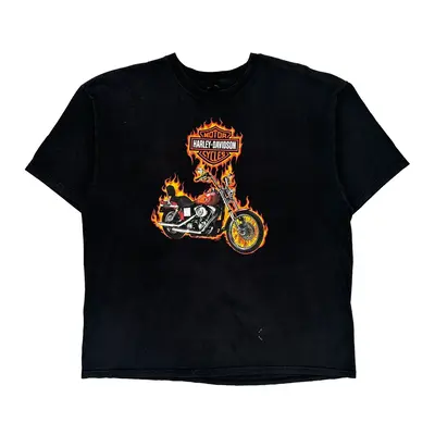 Oregon Harley Davidson Graphic T-Shirt - 2XL Black Cotton