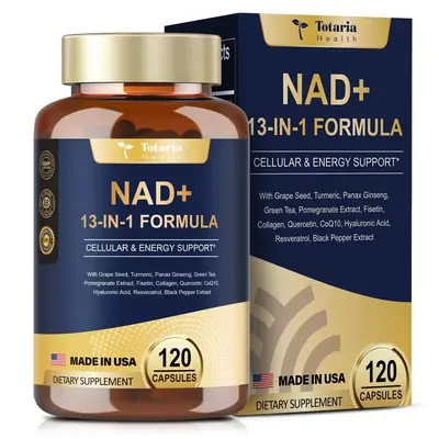 NAD Supplement with nicotinamide riboside resveratrol,Quercetin, Betaine Boost NAD+ Levels NAD Plus Supplement for Anti Aging...
