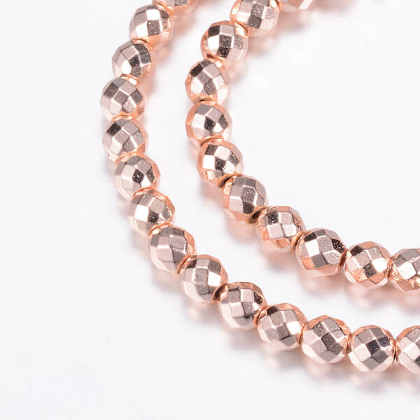 Electroplate Non-magnetic Synthetic Hematite Bead Strands