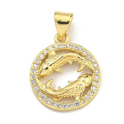 Brass Micro Pave Cubic Zirconia Pendants