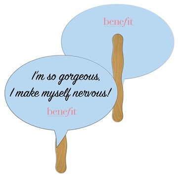 100 Customized Thought Bubble Hand Fan Full Color (2 Sides) - ...