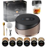 Electric Whiskey Smoker Kit with 6 Flavors Wood Chips, Built-In Lighter Ignites, No Butane Required, Rechargeable Cocktail Sm...