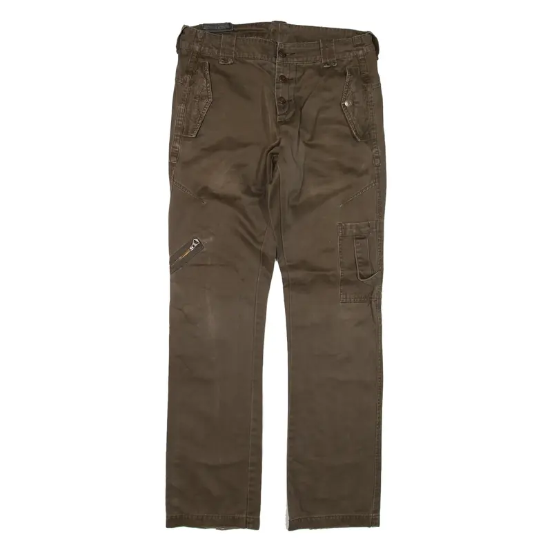 AFF Trousers Brown Regular Straight Womens W32 L33