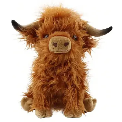 Cute Simulation Highland Cow Plush Toy, 1 Count Cow Stuffed Toy, Fluffy Toy Animal Decoration Toy for Boys & Girls, Plushies ...