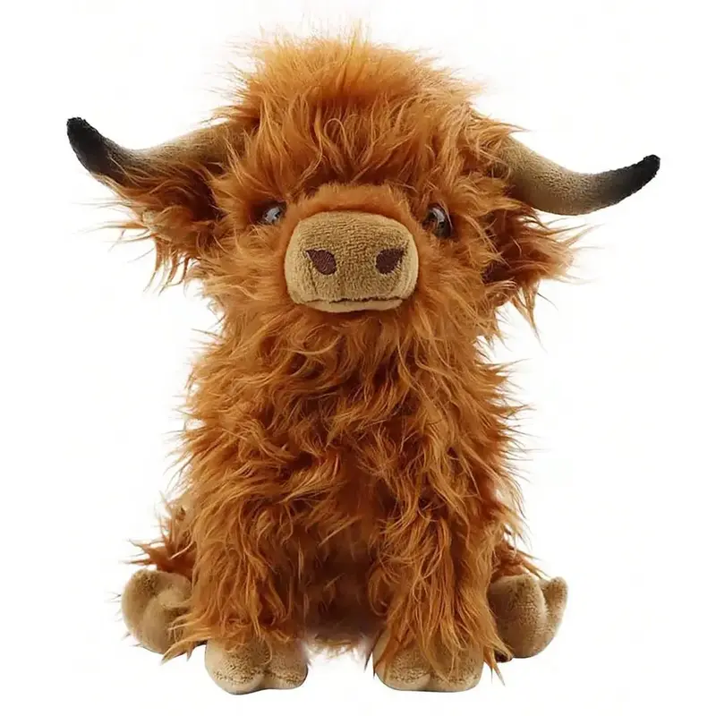 Cute Simulation Highland Cow Plush Toy, 1 Count Cow Stuffed Toy, Fluffy Toy Animal Decoration Toy for Boys & Girls, Plushies ...