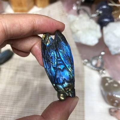 Dyed Natural Labradorite Carved Display Decorations
