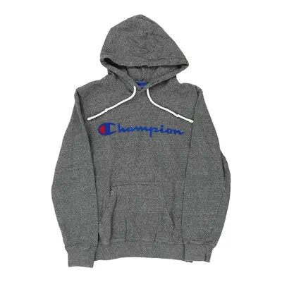 Champion Spellout Hoodie - XS Grey Cotton