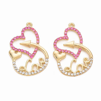 Rack Plating Alloy Rhinestone Pendants
