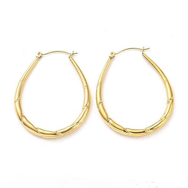 304 Stainless Steel Teardrop Hoop Earrings