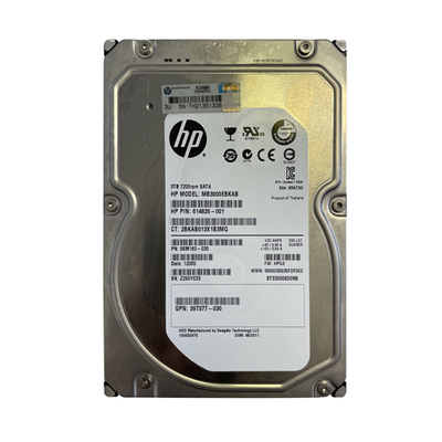 614826-001 HP 3TB 3Gb/s SATA 7200 3.5-Inch Hard Drive