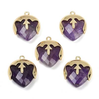 Natural Amethyst Faceted Pendants