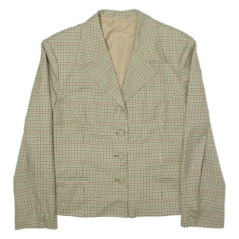 Womens Blazer Jacket Green Check M